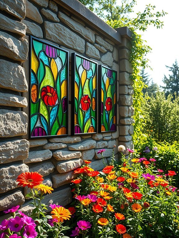 20 Stunning Garden Wall Art Ideas to Personalize Your Yard 14 artistic glass art designs