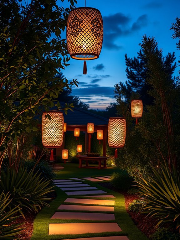 16 DIY Garden Lighting Ideas to Enhance Your Outdoors 10 bamboo craft illuminated designs