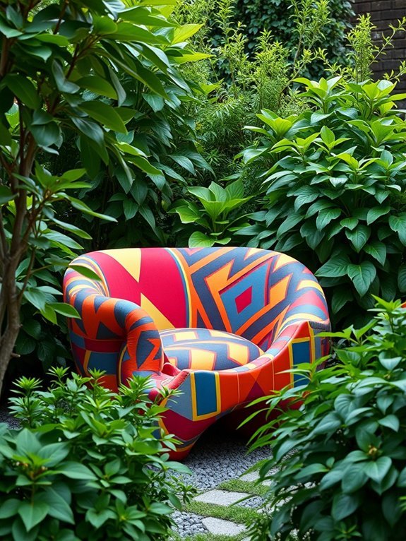 17 Ways to Add Modern Art to Your Garden Decor 8 bold stylish comfortable seating