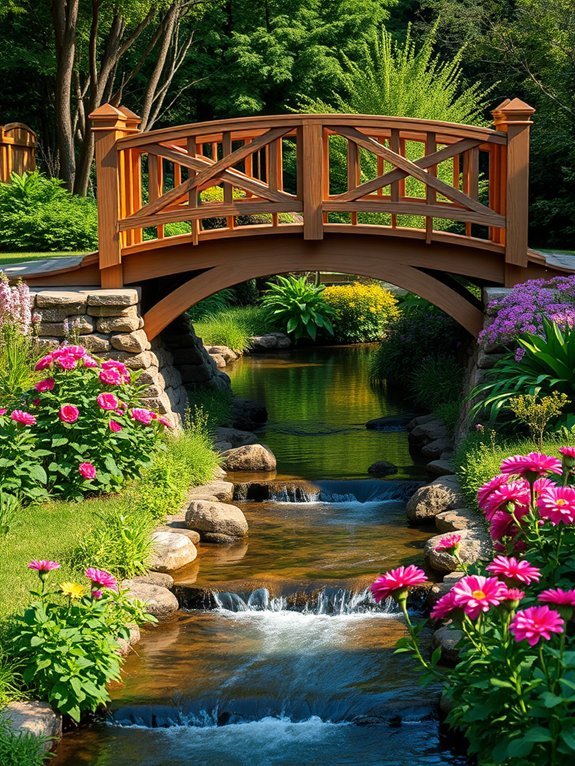 20 Elegant Water Features for Your Garden 14 bridge over garden stream