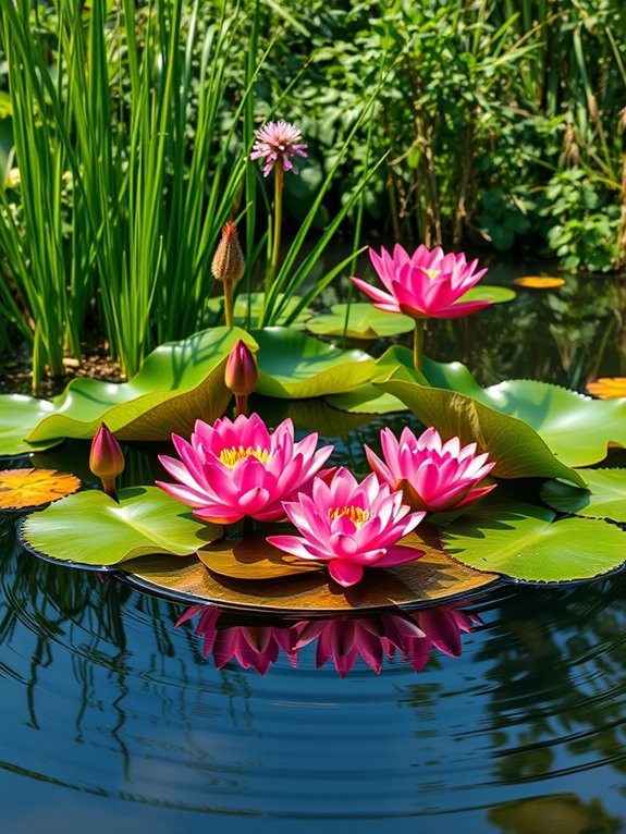 20 Elegant Water Features for Your Garden 9 buoyant aquatic plant display
