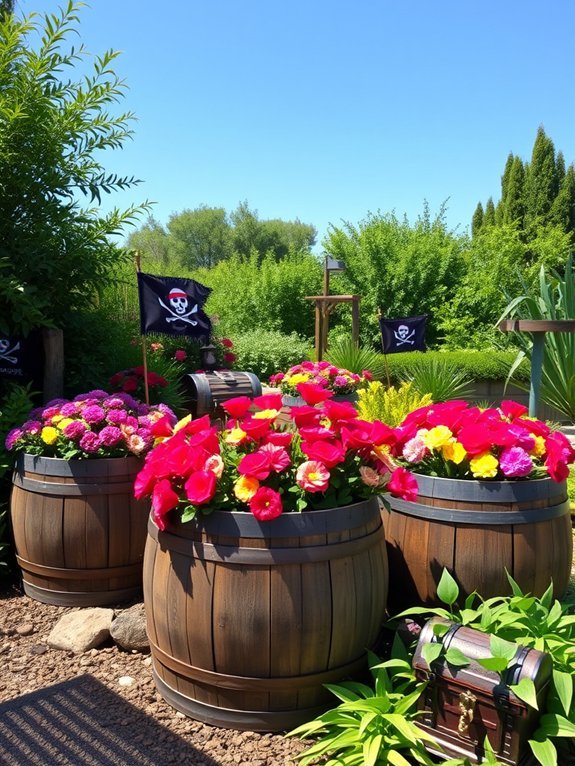 10 Pirate-Themed Garden Ideas for a Whimsical Yard 6 cannonball flower garden display