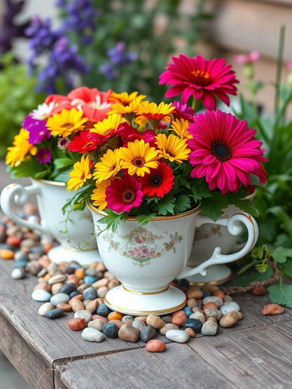 12 Flower Pot Ideas to Elevate Your Garden Look 4 charming floral tea planters