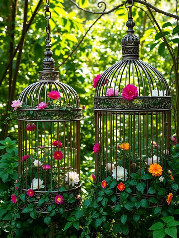 17 Vintage Garden Decor Ideas for a Timeless Look 2 charming garden birdcage decor
