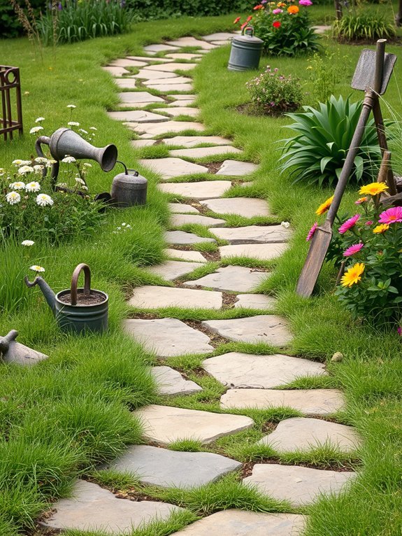 9 Rustic Garden Decor Ideas for Rural Spaces 4 charming natural stone walkway