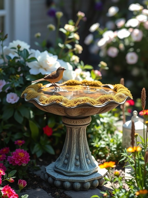 charming outdoor birdbaths design
