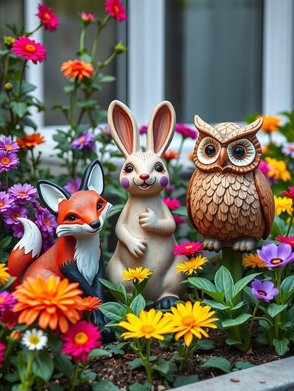 charming playful creature sculptures