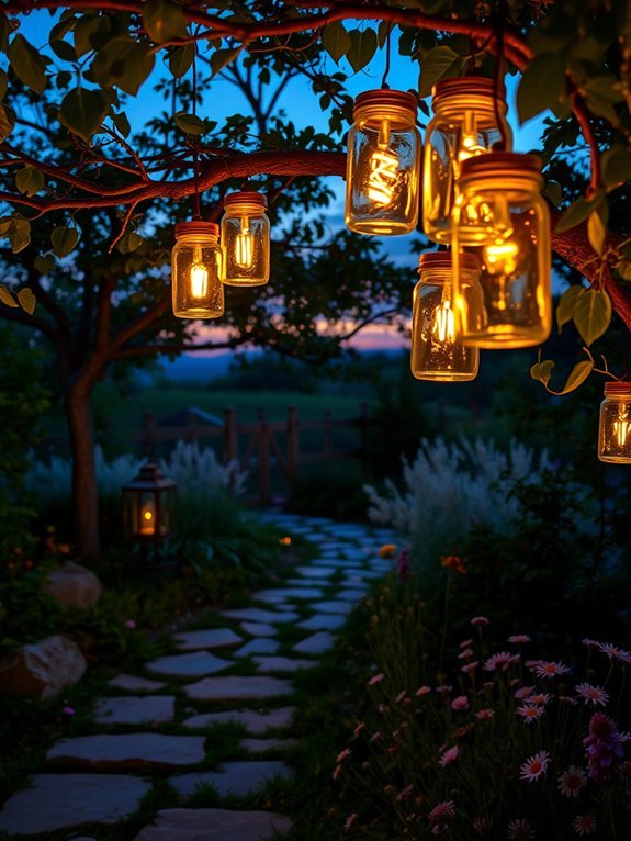 charming rustic jar lights