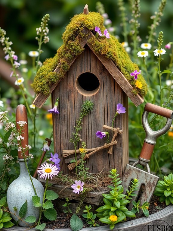 charming wooden birdhouse design