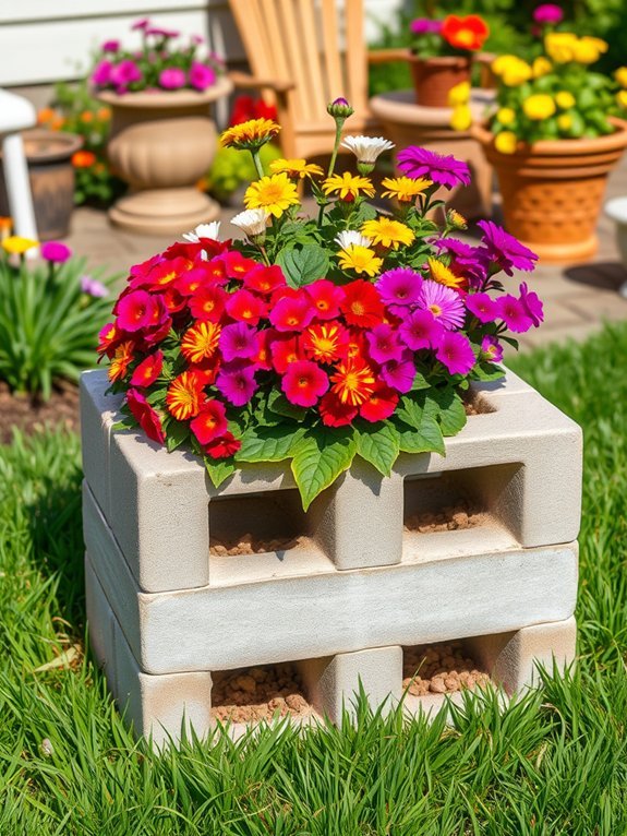 16 DIY Planter Ideas to Beautify Your Garden 9 cinder block garden planter