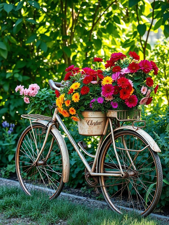 10 Unique Garden Statues You Won’t Find Anywhere Else 6 classic bike flower pot