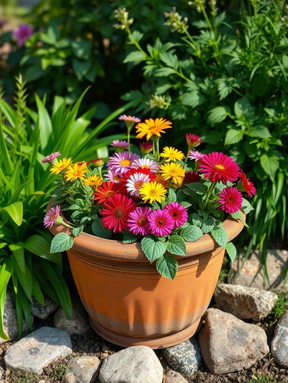13 Ways to Incorporate Natural Materials Into Your Garden Decor 11 clay garden pots added