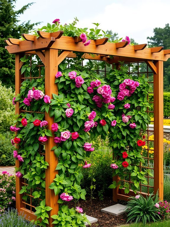 climbing plants on trellis