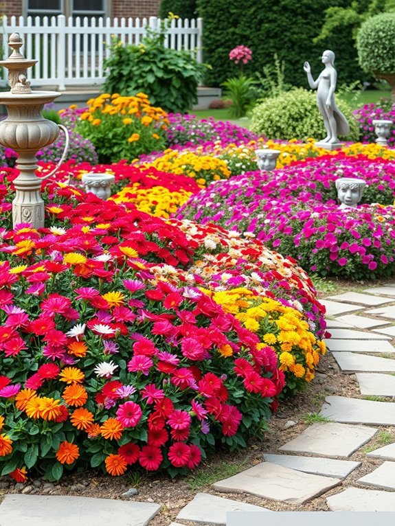 colorful blooming floral displays