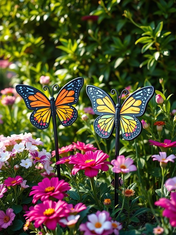 12 Butterfly Garden Decor Ideas for Nature Lovers 7 colorful butterfly garden markers
