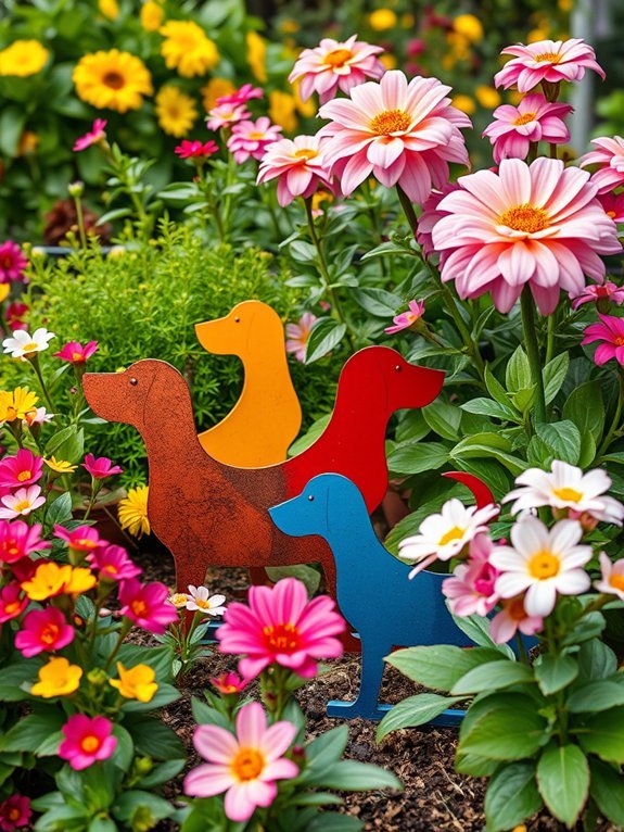 15 Cute Garden Decorations for Dog Lovers 16 colorful canine garden decoration