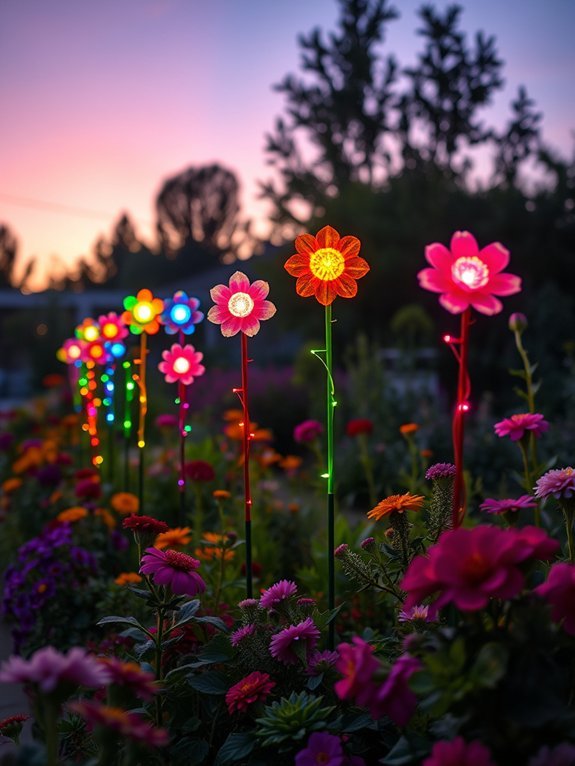 16 DIY Garden Lighting Ideas to Enhance Your Outdoors 14 colorful garden decoration stakes