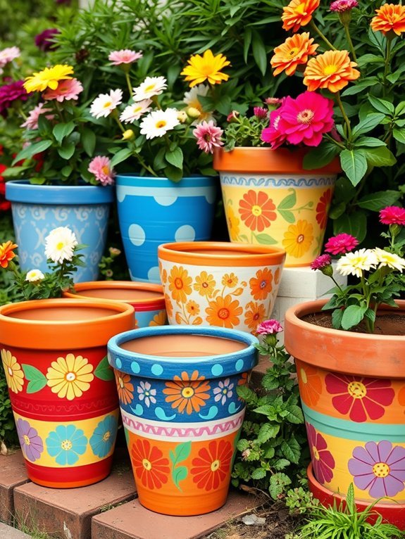 9 Terracotta Pot Ideas to Refresh Your Garden Decor 10 colorful painted terracotta pots
