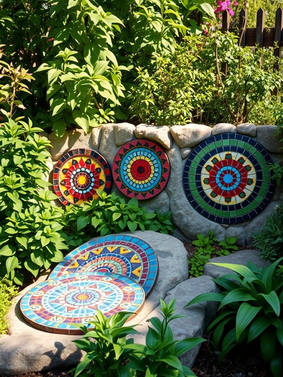 20 Stunning Garden Wall Art Ideas to Personalize Your Yard 6 colorful pattern garden art