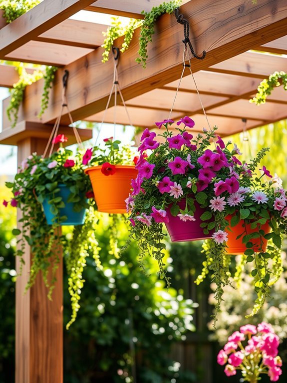 colorful planters add whimsy