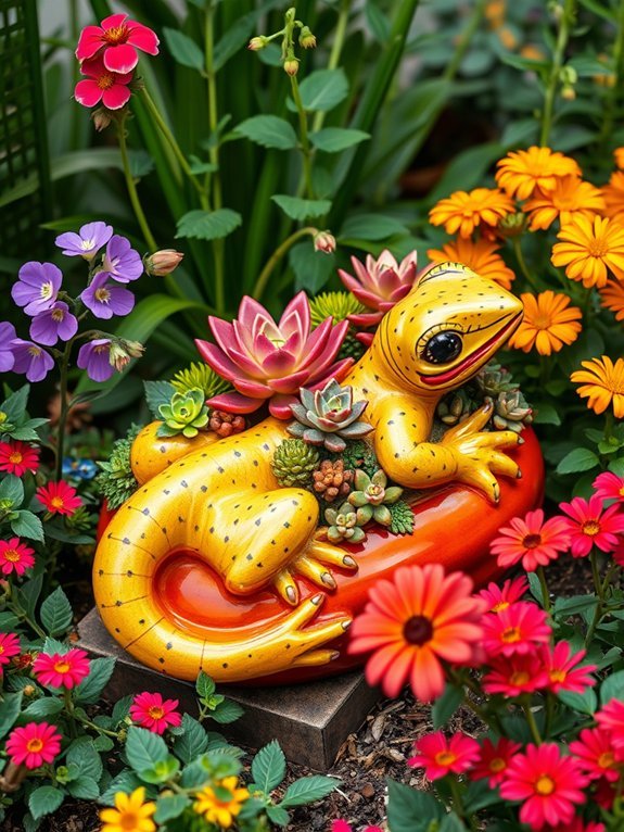 14 Fun Animal Planters to Add Whimsy to Your Garden 13 colorful reptile flower pot