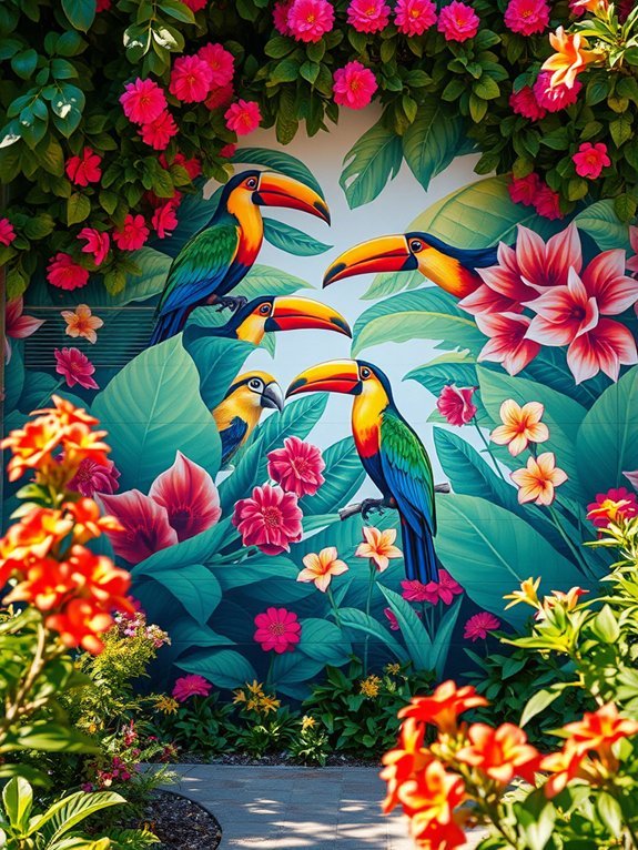 20 Garden Decor Ideas for Tropical Gardens 12 colorful tropical decor art