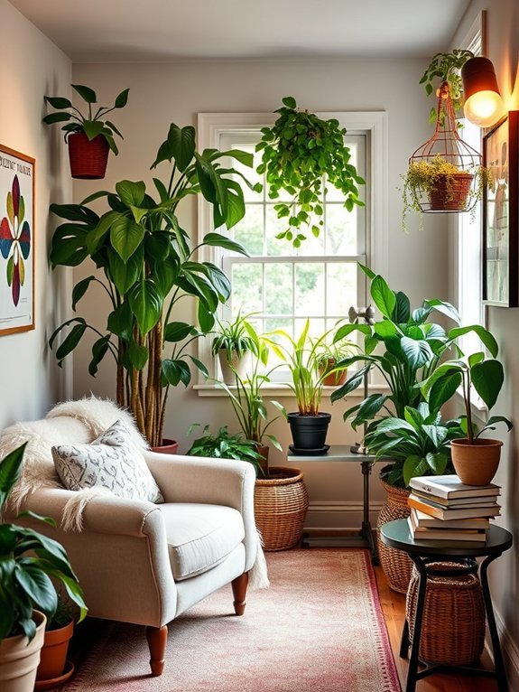 14 Indoor Garden Decor Ideas for Apartment Living 15 comfortable nature inspired reading space