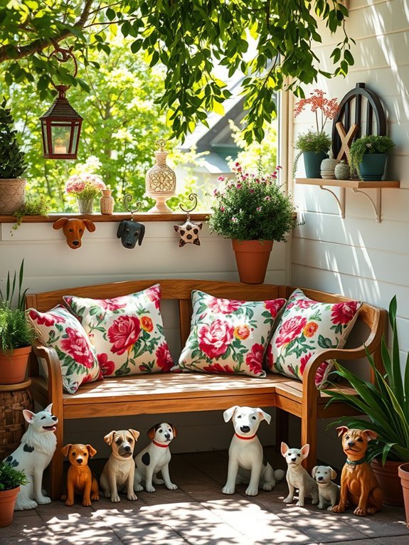 15 Cute Garden Decorations for Dog Lovers 15 comfortable pet seating area