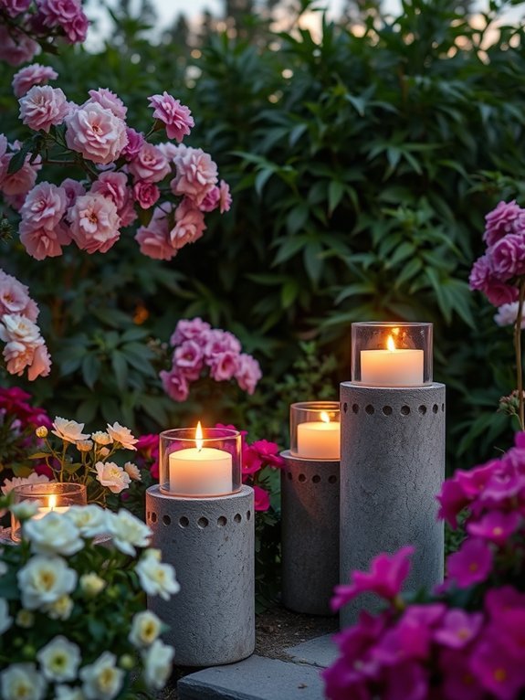 16 DIY Garden Lighting Ideas to Enhance Your Outdoors 8 concrete decorative candle holders