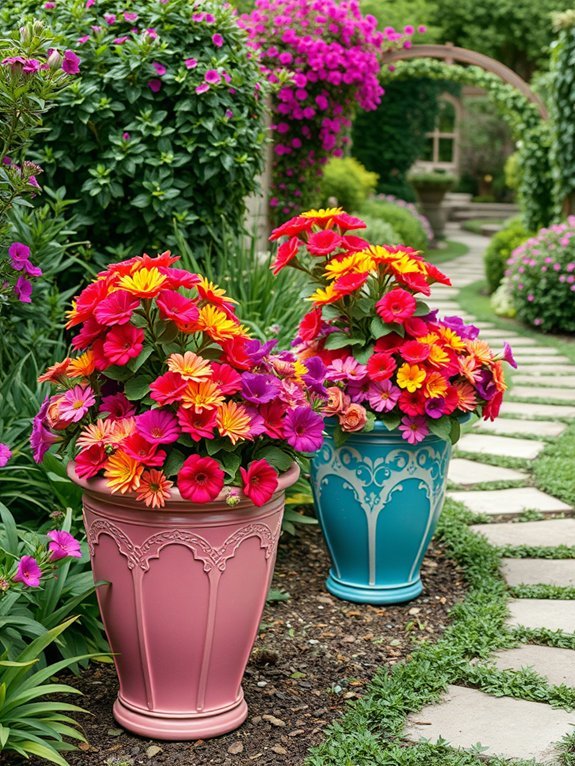 14 Ways to Use Decorative Containers in Your Garden 2 containers as design highlights