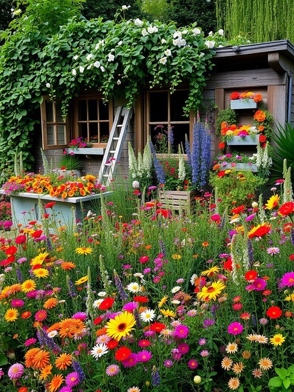 15 Stunning Flower Arrangements for Your Garden 4 cottage style wildflower arrangement