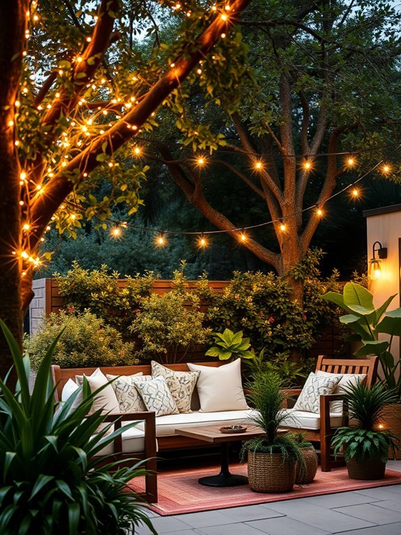 18 Modern Garden Lighting Ideas to Brighten Your Yard 3 cozy illuminated string lights