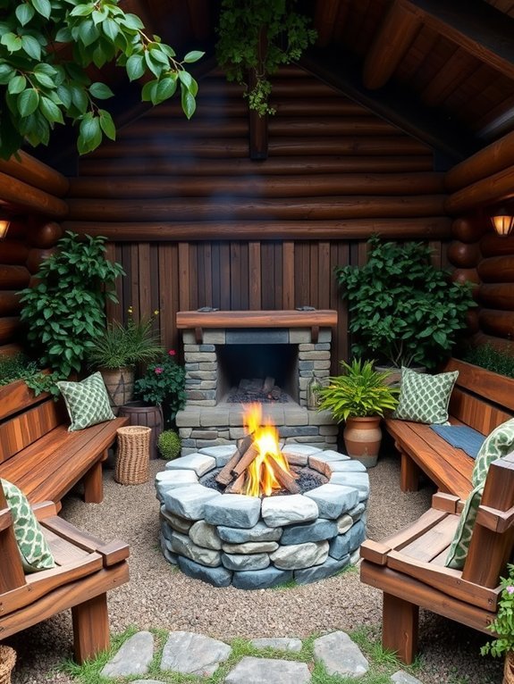 9 Rustic Garden Furniture Ideas to Add Charm to Your Garden 8 cozy outdoor fire pit seating
