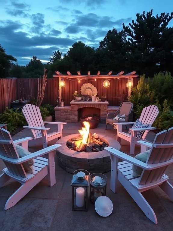 16 Coastal Garden Decor Ideas to Create a Beachy Vibe 15 cozy outdoor gathering space