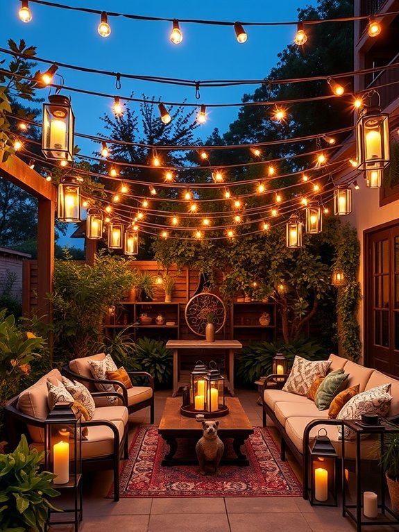 18 Garden Decor Ideas for a Stylish Outdoor Lounge 6 create cozy lighting ambiance