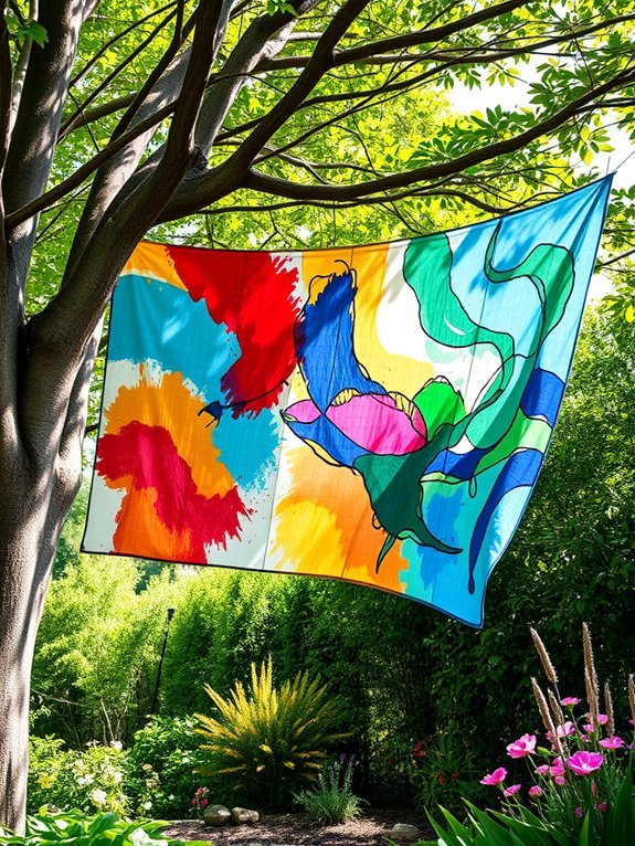 17 Ways to Add Modern Art to Your Garden Decor 16 create outdoor fabric art