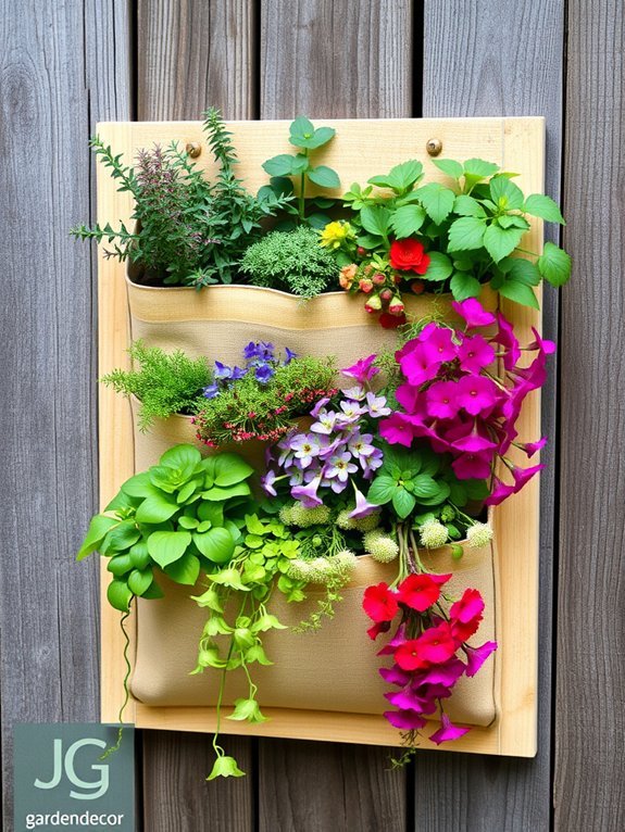 create vertical garden pockets
