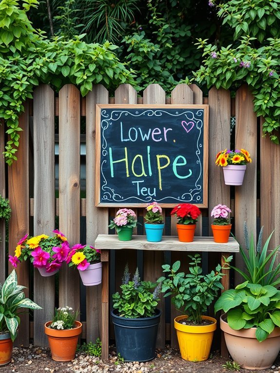 20 Stunning Garden Wall Art Ideas to Personalize Your Yard 13 creative chalkboard decorations