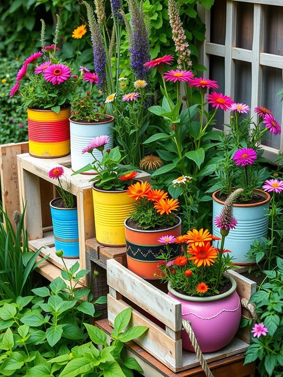 9 Bohemian Garden Art Ideas for a Personalized Touch 2 creative recycled plant holders