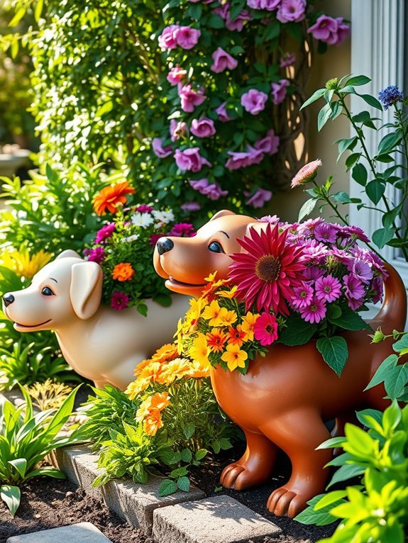 15 Cute Garden Decorations for Dog Lovers 6 cute canine flower pots