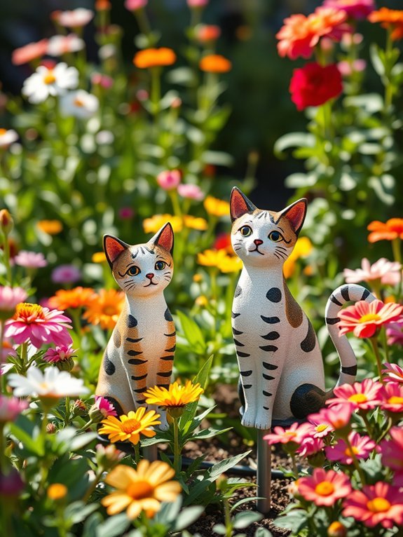 cute feline garden decor