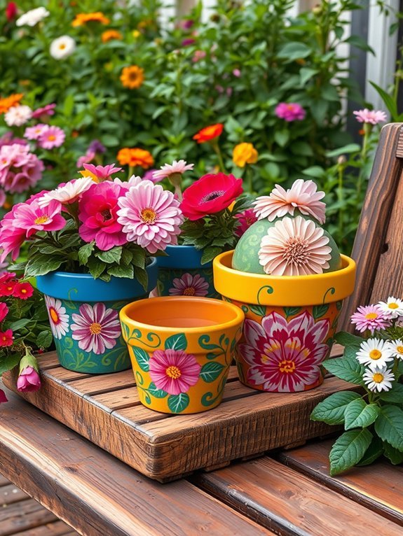 14 Budget-Friendly DIY Garden Decorations That Look Expensive 5 decorative floral containers