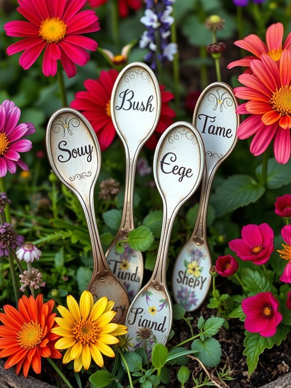 10 Easy DIY Garden Signs for Personalizing Your Outdoor Space 10 decorative garden marker spoons