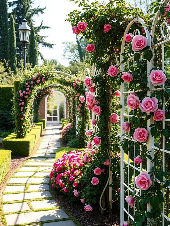 decorative garden trellises enhance aesthetics