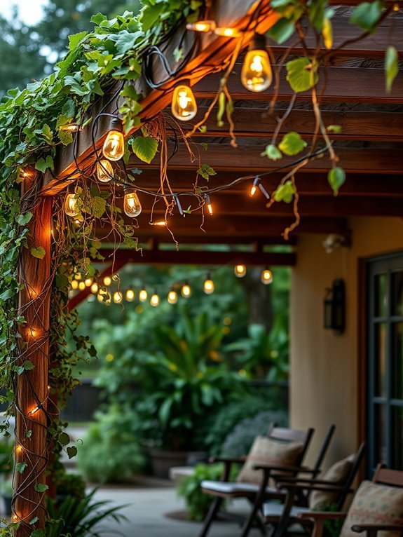 16 Rustic Garden Lighting Ideas to Set the Mood 10 decorative vine string lighting