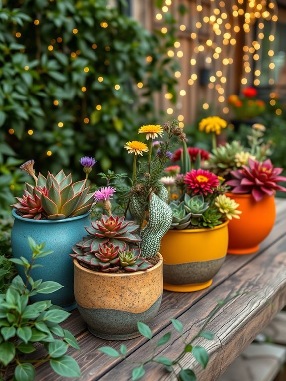 12 Bohemian Garden Decor Ideas to Create a Relaxing Outdoor Space 6 diverse plant container styles