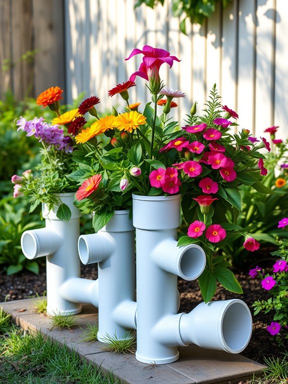 12 Recycled Garden Decorations You Can Make Yourself 7 diy pvc pipe planters