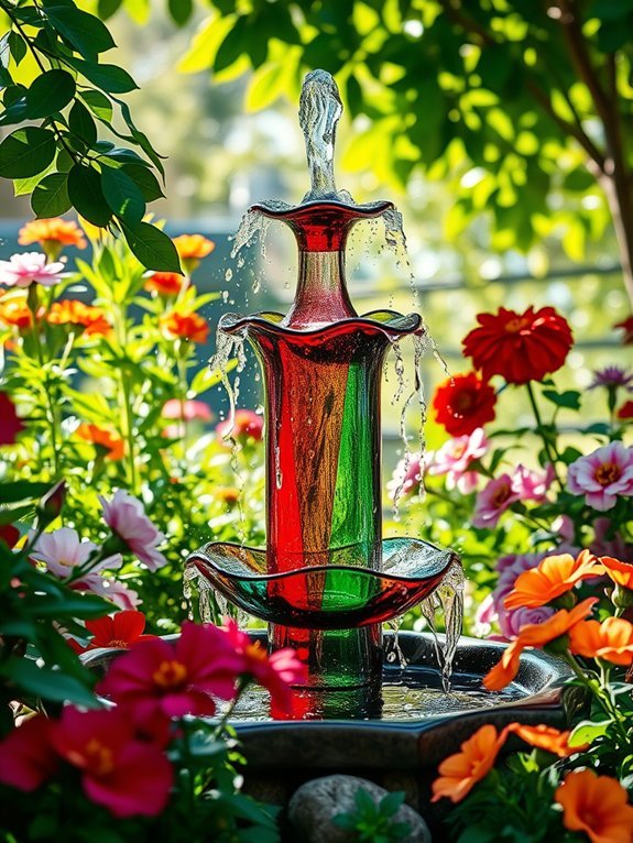 13 Beautiful DIY Garden Fountains to Make at Home 8 elegant glass water feature