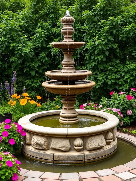 elegant multi level water feature