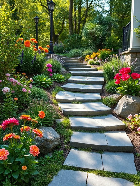 13 DIY Garden Path Ideas to Transform Your Yard 9 elegant outdoor stone steps